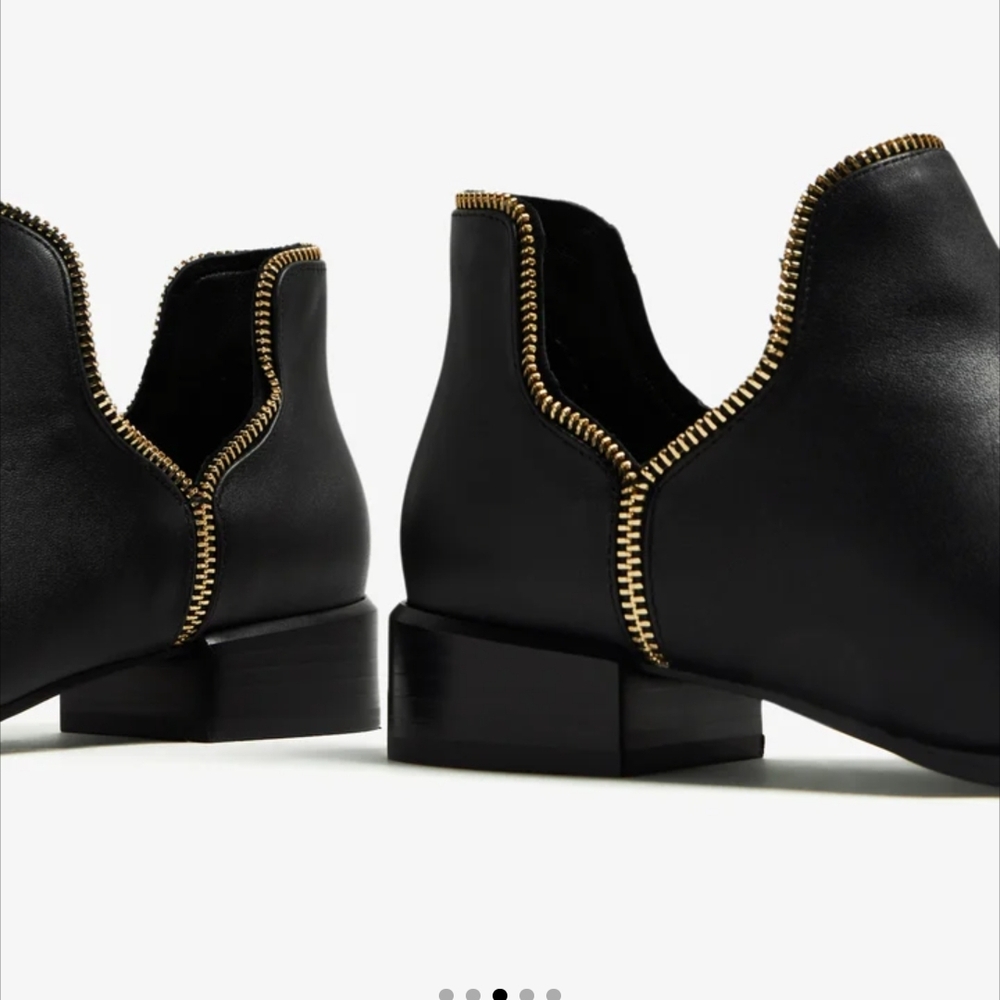 NWT SENSO Black Leather Ankle Boots with Gold Trim – EU 38 – BNIB - Picture 3 of 10